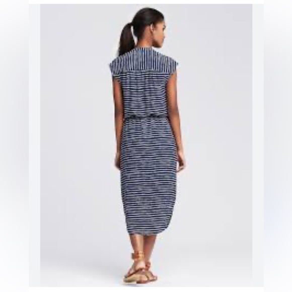 Banana Republic Striped Vee Patio Dress - Picture 2 of 4